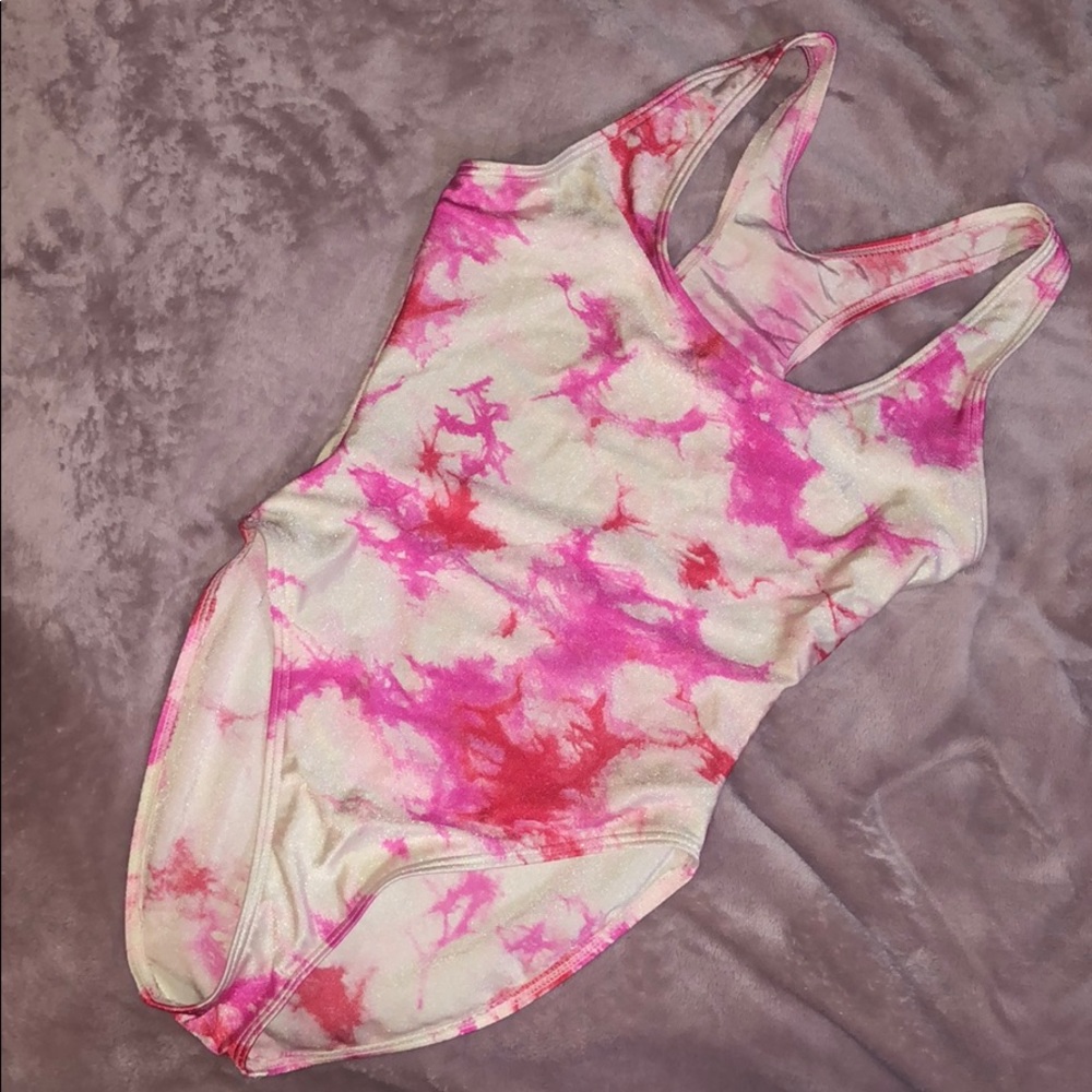 Pink tie die body suit